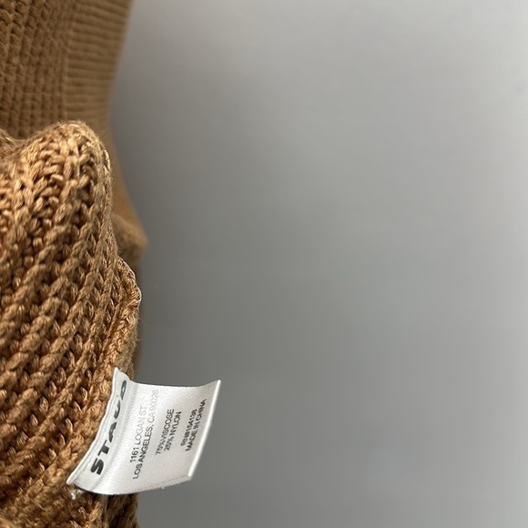 Staud Benny Sweater Roll Neck Turtleneck Long Sleeve Heavy Knit Beige Tan Small - Picture 7 of 9